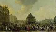 Johannes Lingelbach Dam Square with the New Town Hall under Construction oil painting